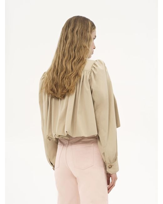 Chloé コットンギャバジン製ギャザーブールジャケット 婦人向け ベージュ サイズ コットン 100% Bubalus Bubalis, Farmed, Coo India Natural
