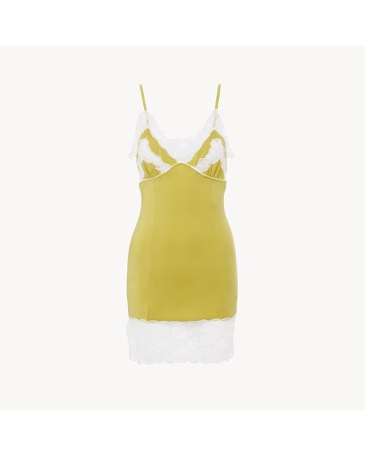 Chloé Yellow Fitted Mini Lingerie Dress