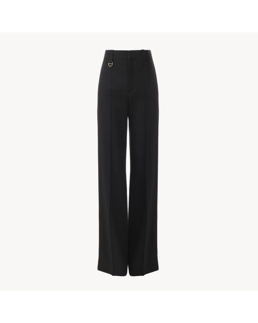 Chloé Black Boyish Tailored Pants In Wool Grain De Poudre