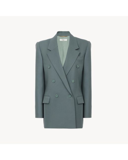 Chloé Blue Double-Breasted Tailored Jacket