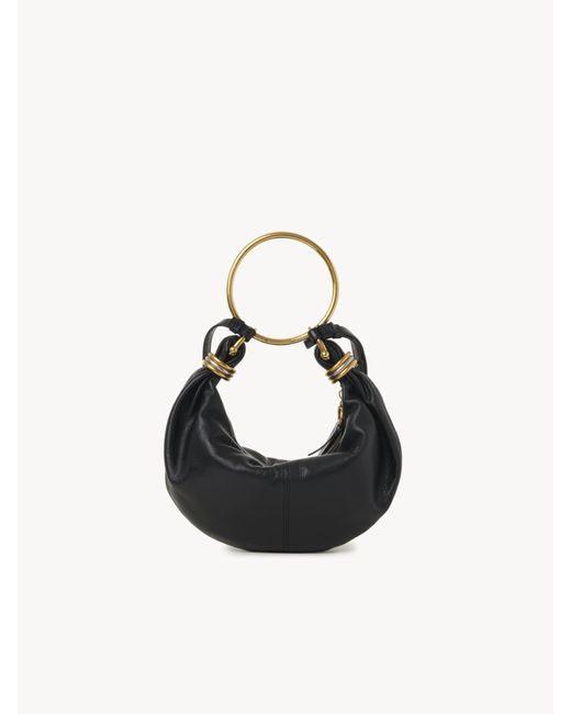 Chloé グレインレザー製スモールBracelet Hobo Bag 婦人向け ブラック サイズ 牛革（カーフ） 100 Black