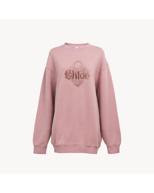 Chloé Oversized Logo Sweater in het Pink
