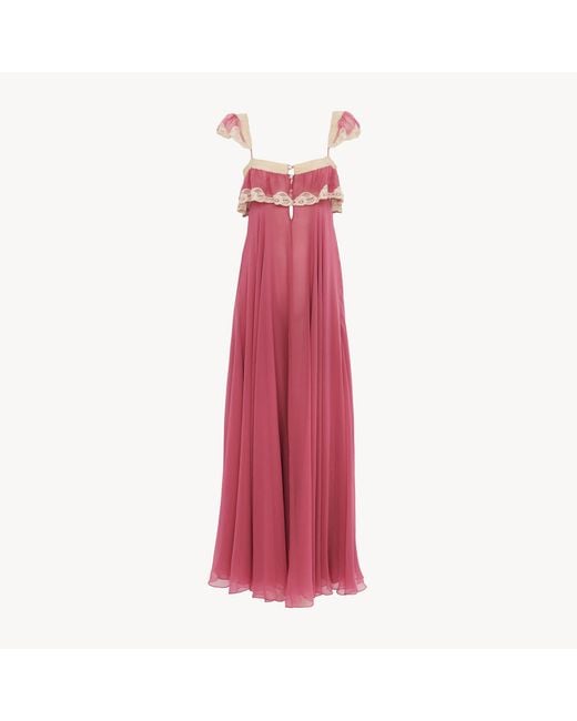 Chloé Pink Fluid Long Dress