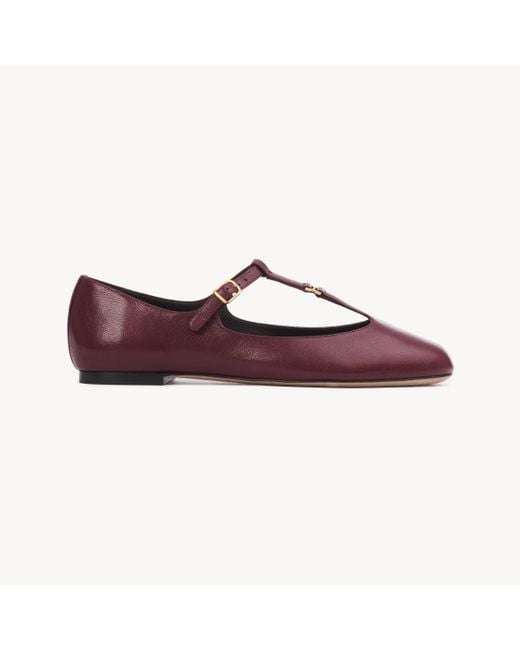 Chloé Marcieバレエパンプス 婦人向け レッド サイズ 羊革（シープスキン） 100 Purple