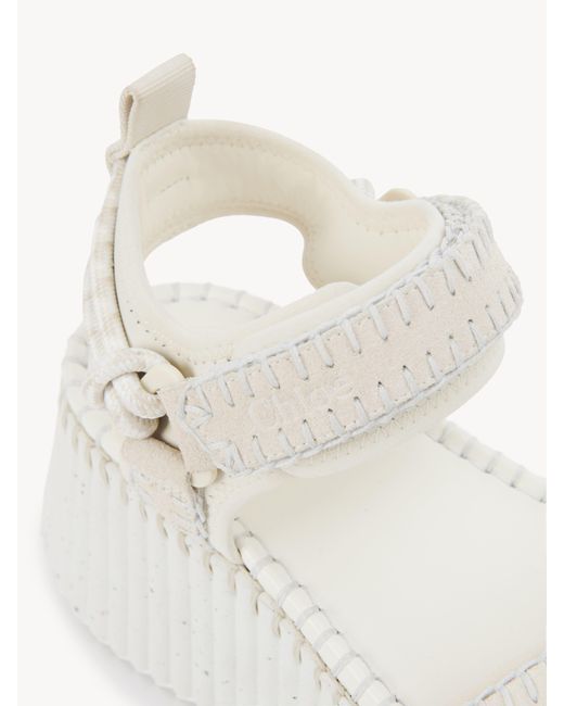 Sandales compensées Nama Chloé en coloris White