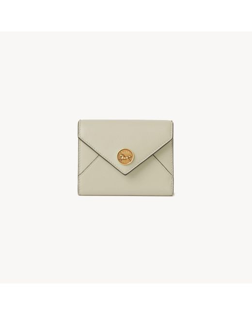 Chloé Natural Small Envelope Tri-fold In Grained Leather