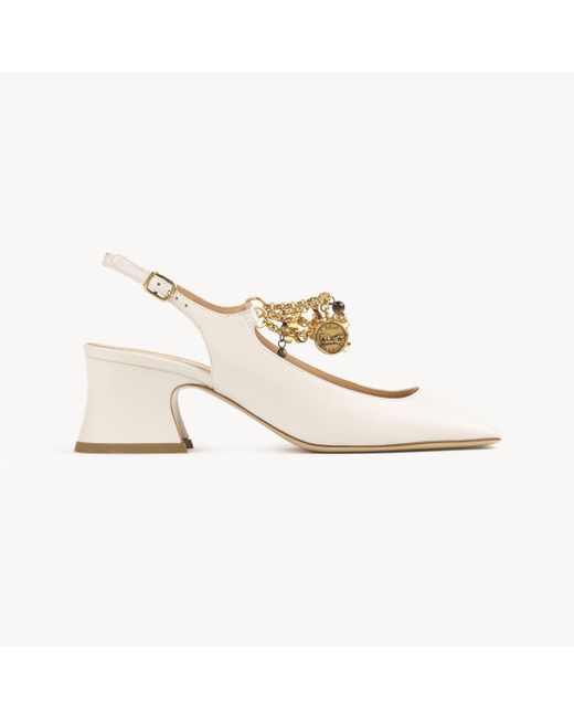 Chloé Charmsパンプス 婦人向け ベージュ サイズ 牛革（カーフ） 100 White