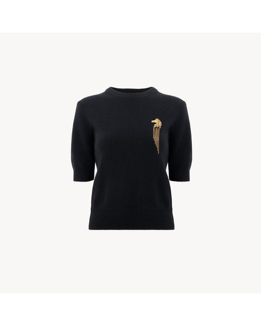 Chloé Black Short-Sleeve Jumper