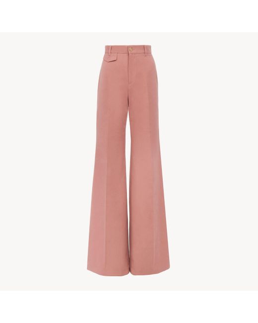 Pantaloni Svasati A Vita Alta di Chloé in Pink