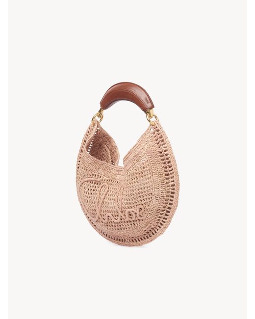 Chloé Pink Summer Banana Hobo Bag aus geflochtenen Fasern