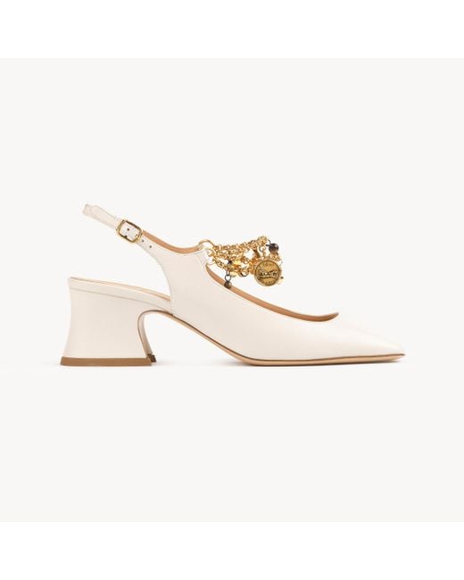 Chloé White Charms Pump