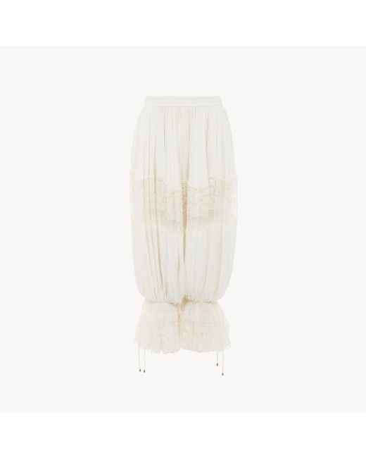 Pantaloni Corti Fluidi di Chloé in White