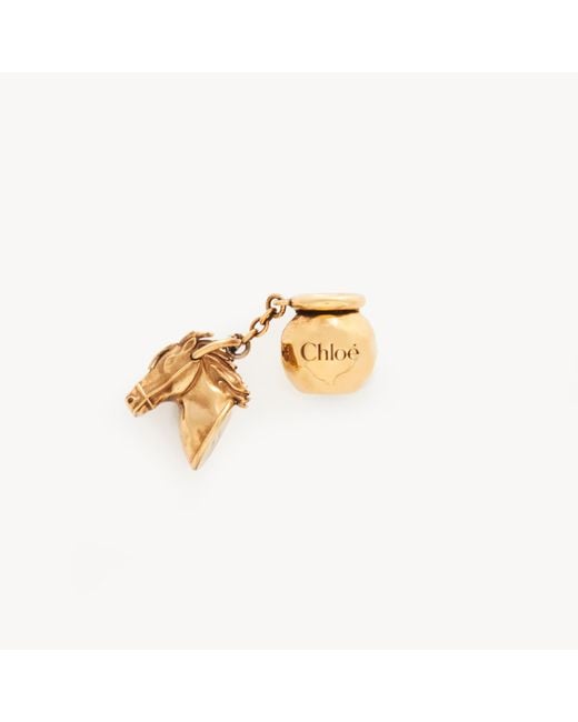 Chloé Metallic Sphere Horse Dice Charm For Bracelet Bag