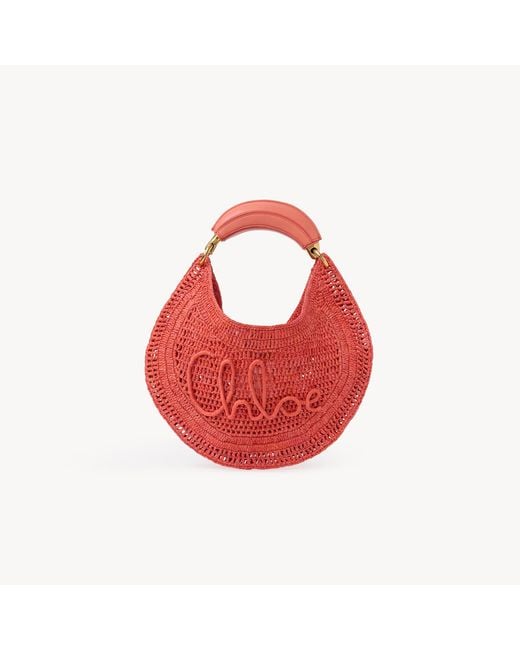 Chloé Red Summer Banana Hobo Bag