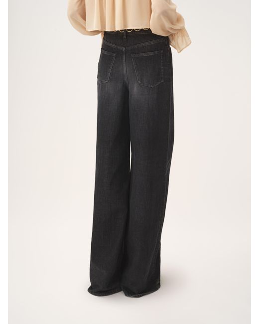 Jeans A Gamba Ampia E Vita Alta di Chloé in Blue