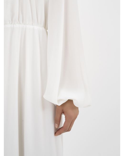 Chloé White Scoop-neck Long Flared Dress