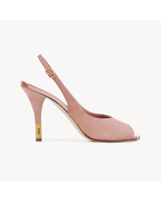 Chloé Flowerヒール サンダル 婦人向け ピンク サイズ 山羊革 100 Pink