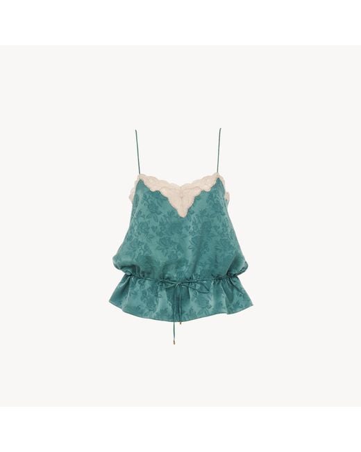 Chloé Blue Drawstring Camisole Top