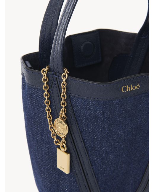 Chloé Blue Small Chloé Spin Tote Bag In Denim
