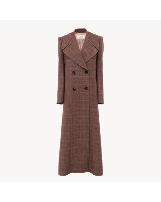 Chloé Brown Long Double-Breasted Coat