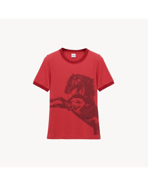 Chloé Red Baby Fit Logo T-Shirt