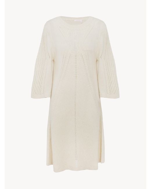 See By Chloé Wool Open Stitch Dress in Crystal White (White) Lyst