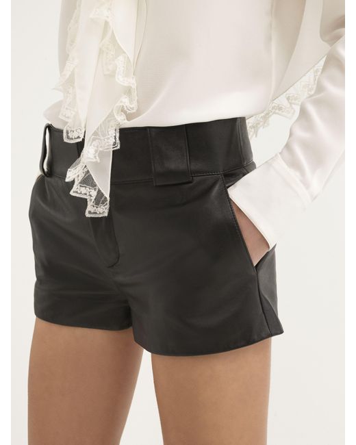 Chloé Black Tailored Mini Shorts In Soft Nappa Leather
