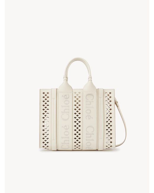 Chloé Natural Small Woody Tote Bag With Strap