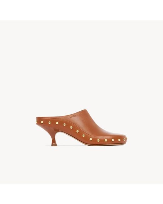 Chloé Brown Junie Heeled Mule