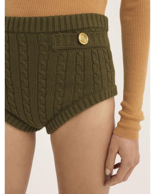 Chloé Natural Cable-knit Mini Shorts In Cotton