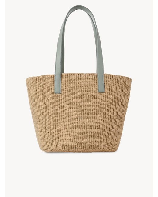 【CHLOE】Large Horse Medal Basket メダルバスケット Chloé Large Horse Medal Basket In Natural Fibers in Sepia