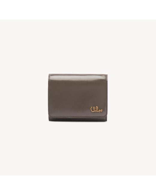 Portafoglio Trifold Piccolo Iconic Con Taschino Portamonete di Chloé in Gray