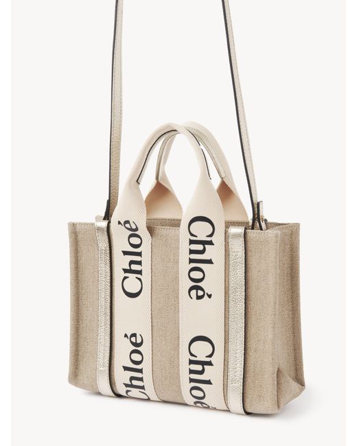 Chloé Metallic Small Woody Tote Bag With Strap