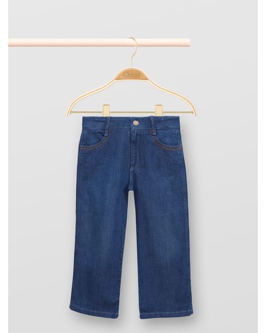 Chloé Blue High-rise Embroidered Jeans