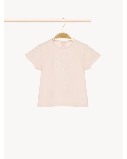 Camiseta Con Logotipo Rosa 100% Algodón Chloé de color White