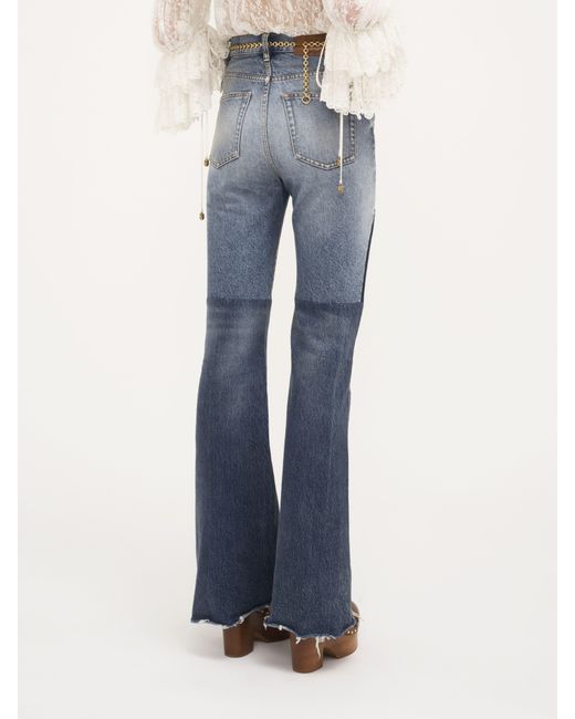 デニム・ジーパン CHLOE PATCHWORK JEANS Chloé Flared Patchwork Jeans In Denim | Chloé MY