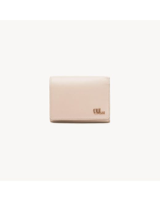 Portafoglio Trifold Piccolo Iconic Con Taschino Portamonete di Chloé in Natural