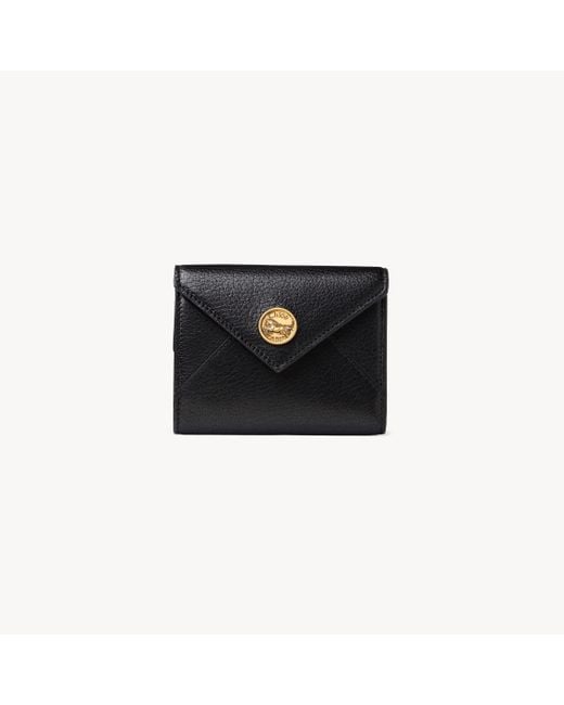 Chloé グレインレザー製Envelopeスモールトリフォールド Black
