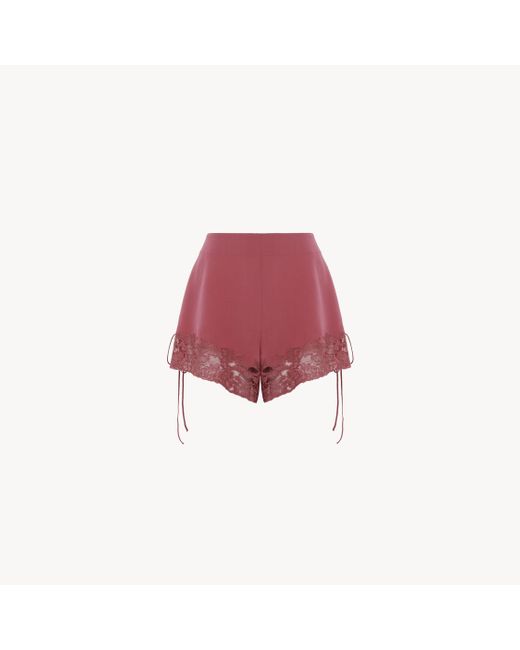 Shorts Stile Lingerie di Chloé in Red