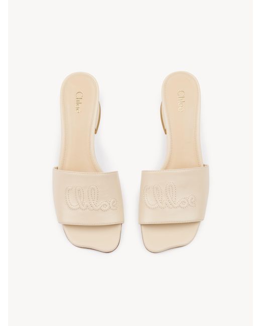 Chloé Natural Soleil Heeled Mule 100% Lambskin