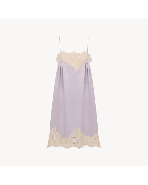 Chloé Purple Thin-Strap Mini Dress