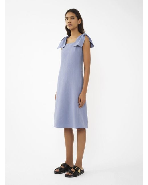 Chloé Blue Bow-strap Sun Dress