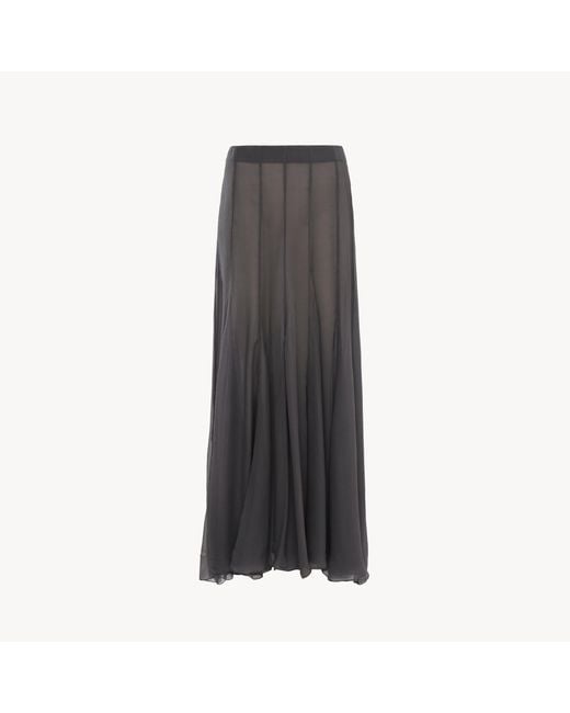 Chloé Gray Fluid Maxi Skirt