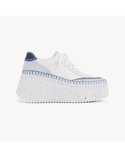 Chloé Blue Nama Wedge Sneaker