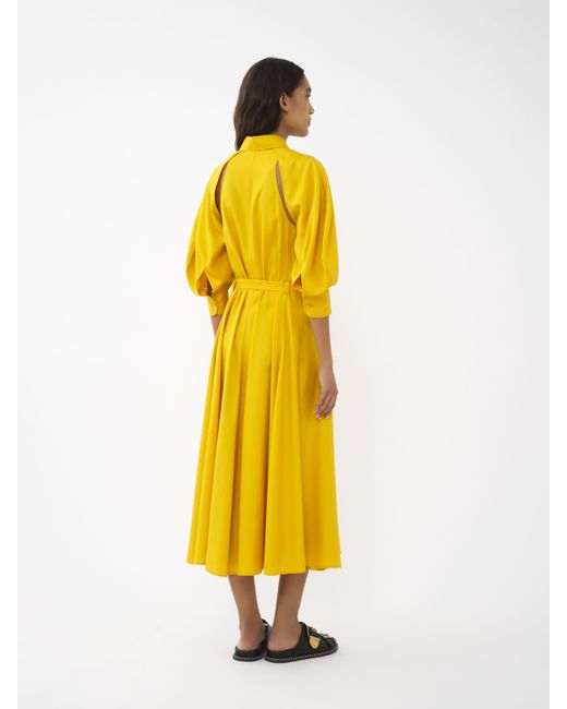 Chloé Yellow Cut-out Shirt Dress