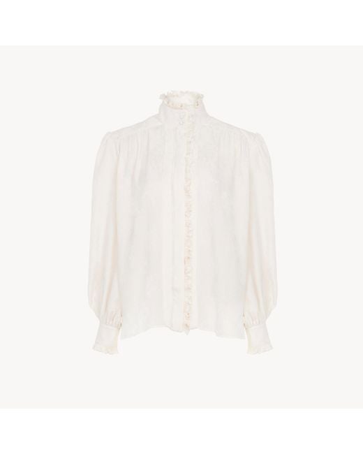 Blusa Arricciata Oversize di Chloé in White