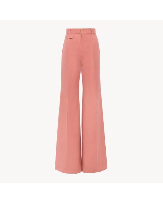 Chloé High-Rise Flared Pants in het Pink
