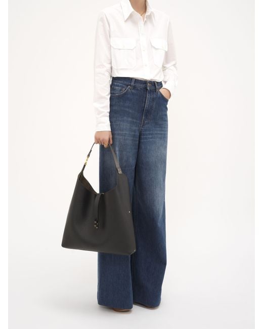 Chloé Black Marcie Hobo Bag In Grained Leather