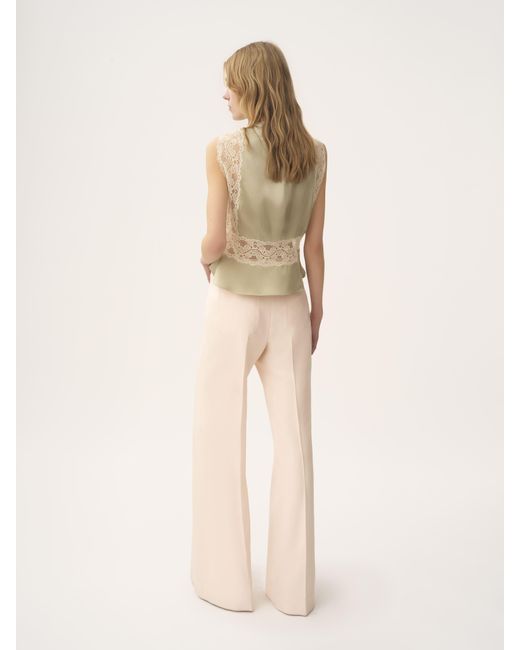 Pantaloni Svasati A Vita Alta di Chloé in Natural