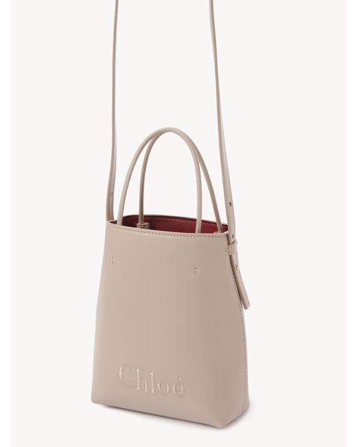 Chloé Natural Chloé Sense Micro Tote Bag